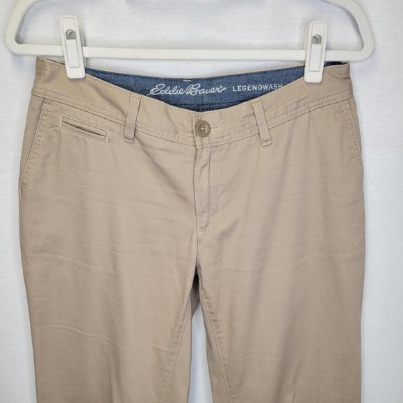 Eddie Bauer Women's Size 8 Pants Tan Khaki Legendwash Straight Leg - Picture 3 of 7